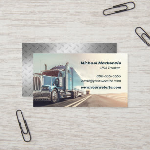 Chrome Semi Trucker Business Card