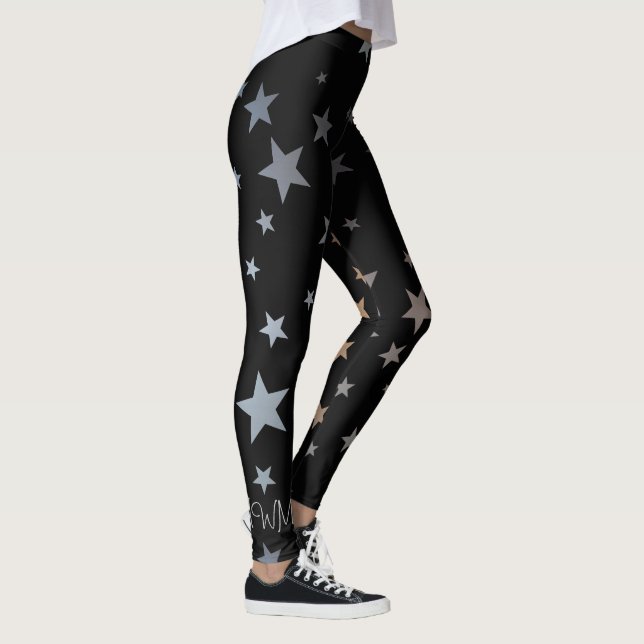 Chrome Silver Star Pattern Leggings (Right)