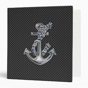 Chrome Silver Style Rope Anchor on Carbon Fibre Binder