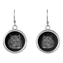 chrome silver tiger face animal nature jungle art 