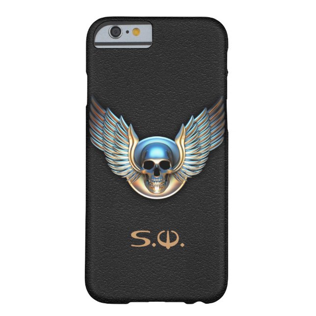 Chrome skull and Wings iPhone 6 Case (Back)