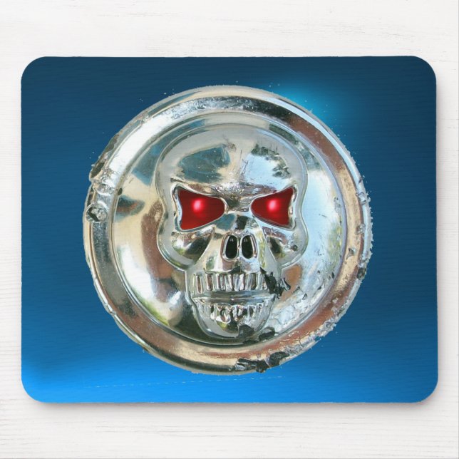 CHROME SKULL , Blue sapphire Mouse Pad (Front)