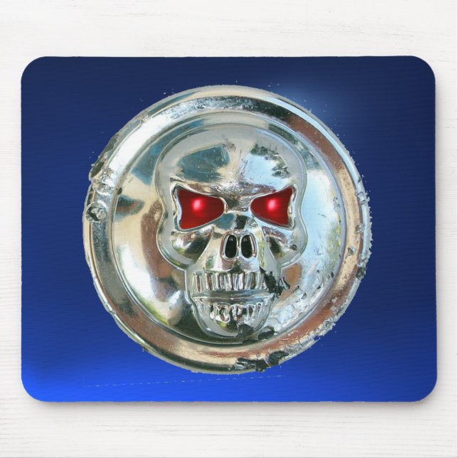 CHROME SKULL , Blue sapphire Mouse Pad (Front)