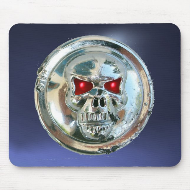 CHROME SKULL , Blue topaz Mouse Pad (Front)