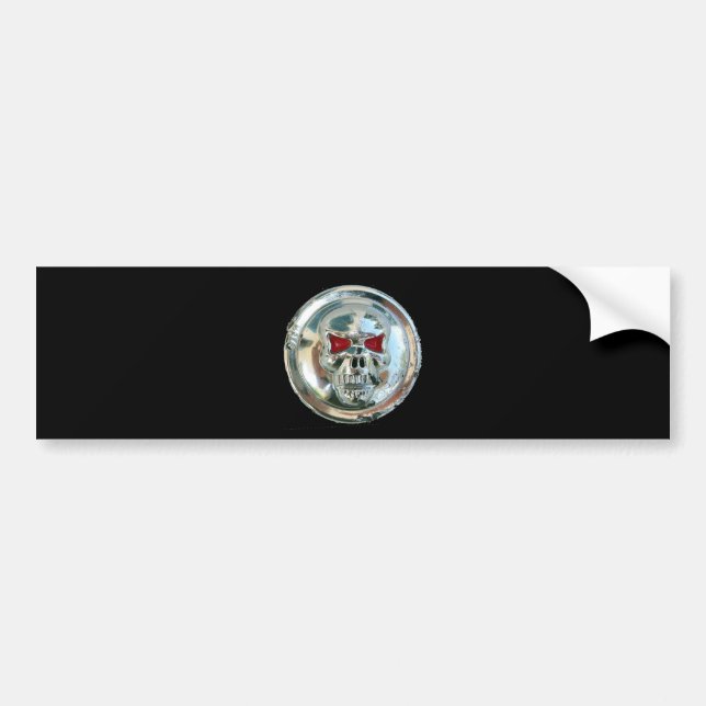 CHROME SKULL BUMPER STICKER (Front)