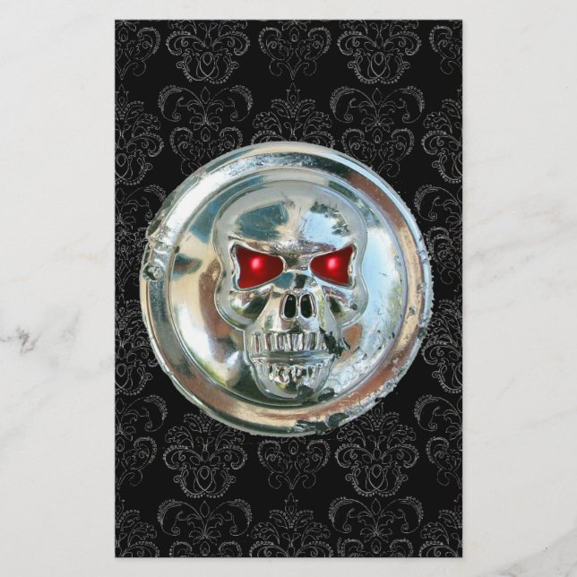 CHROME SKULL DAMASK STATIONERY (Front)