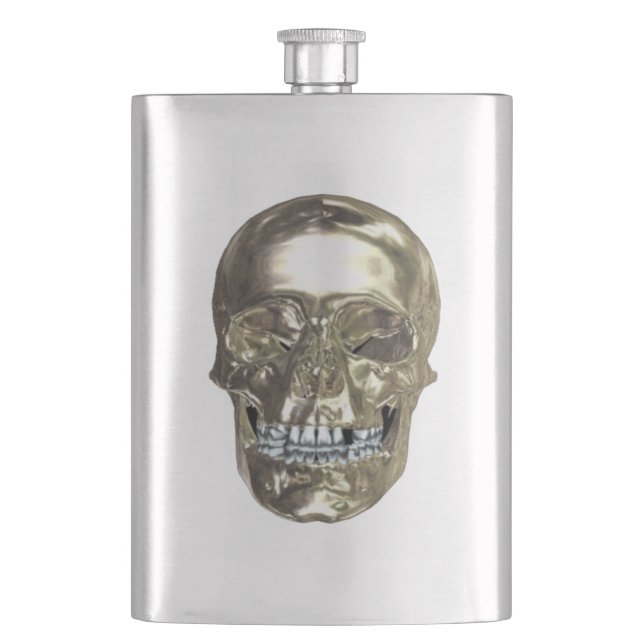 Chrome Skull Flask (Front)