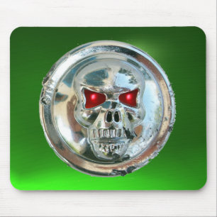 CHROME SKULL , Green Emerald Mouse Pad