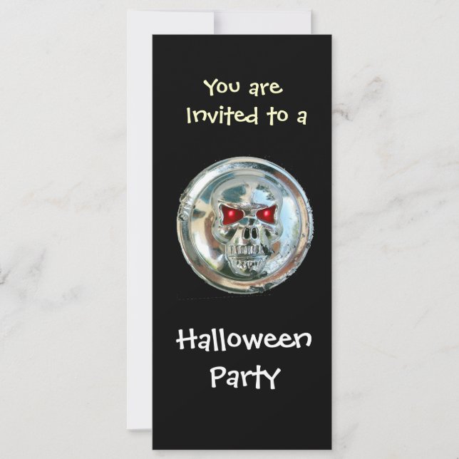 CHROME SKULL HALLOWEEN PARTY INVITATION (Front)