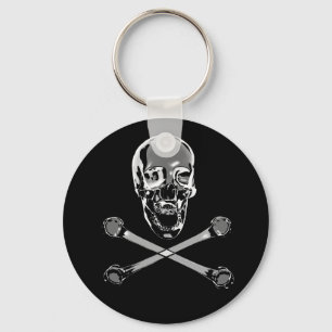 Chrome Skull Keychain