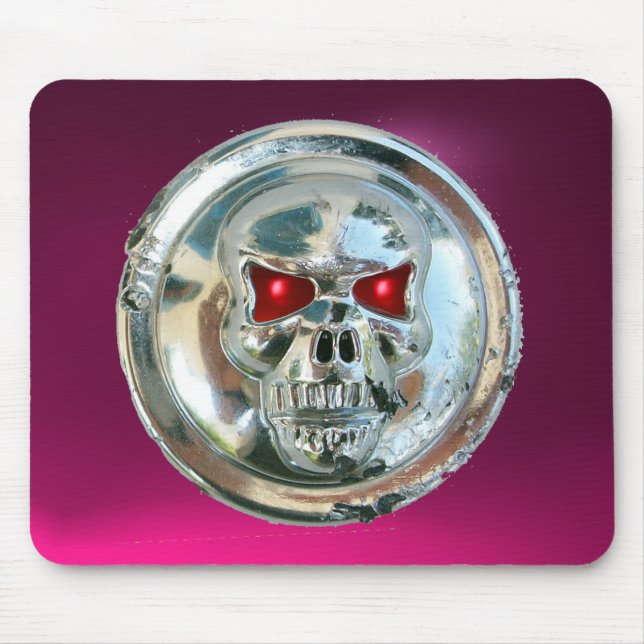 CHROME SKULL , Pink Amethyst Mouse Pad (Front)