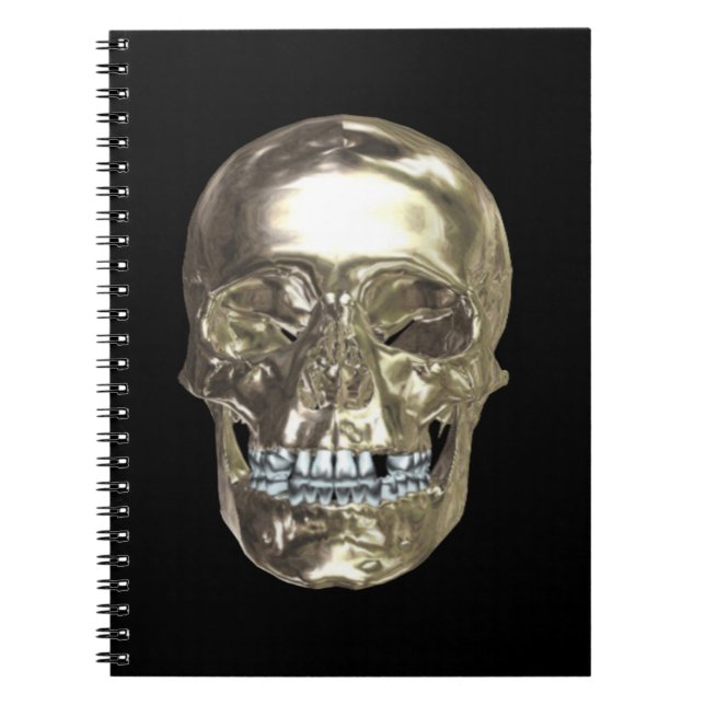Chrome Skull Spiral Notebook (Front)