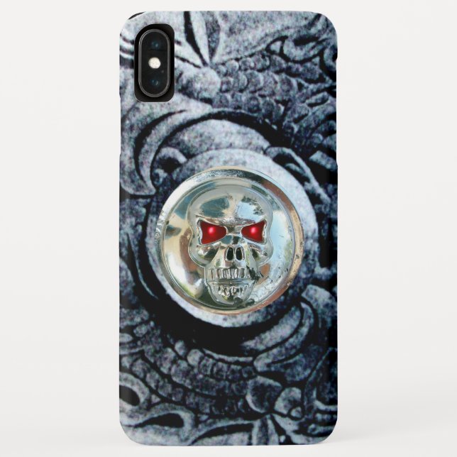 CHROME SKULL WITH FANTASY GRIFFINS Case-Mate iPhone CASE (Back)