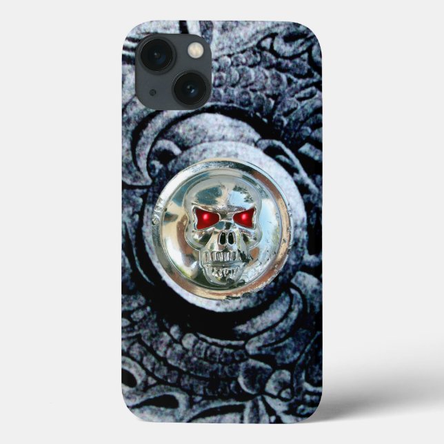 CHROME SKULL WITH FANTASY GRIFFINS Case-Mate iPhone CASE (Back)