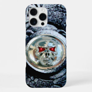 CHROME SKULL WITH FANTASY GRIFFINS iPhone 16 PRO MAX CASE
