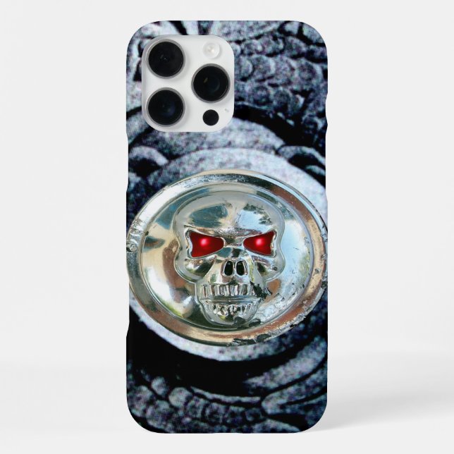 CHROME SKULL WITH FANTASY GRIFFINS iPhone CASE (Back)