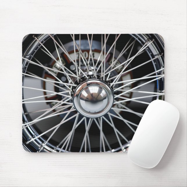 Chrome Spoke Elegance Mouse Pad (With Mouse)