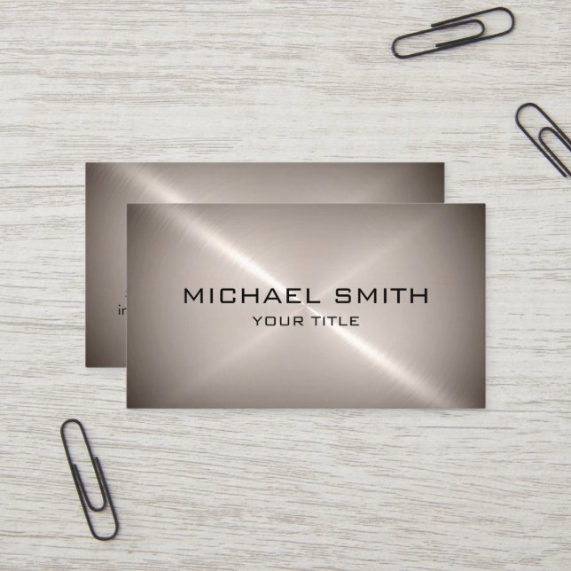 Chrome Stainless Steel Metal Business Card (Front/Back In Situ)
