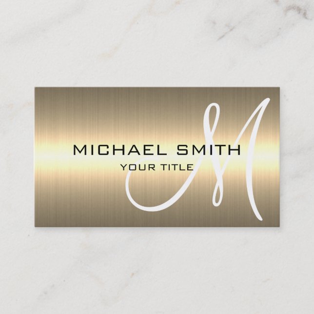 Chrome Stainless Steel Metal Business Card (Front)