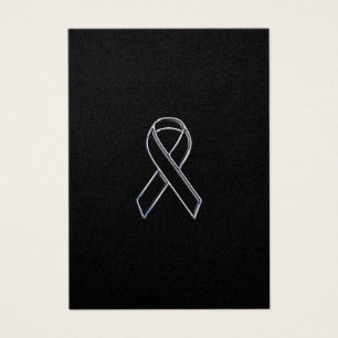 Chrome Style Black Ribbon Awareness