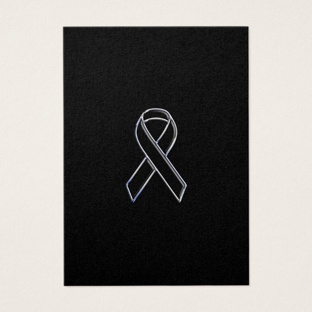 Chrome Style Black Ribbon Awareness (Front)