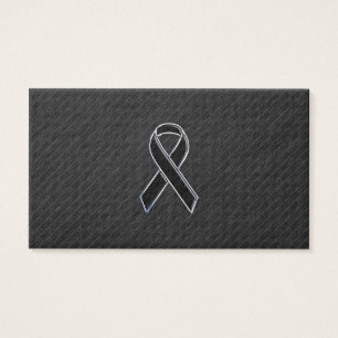 Chrome Style Black Ribbon Awareness