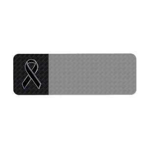 Chrome Style Black Ribbon Awareness