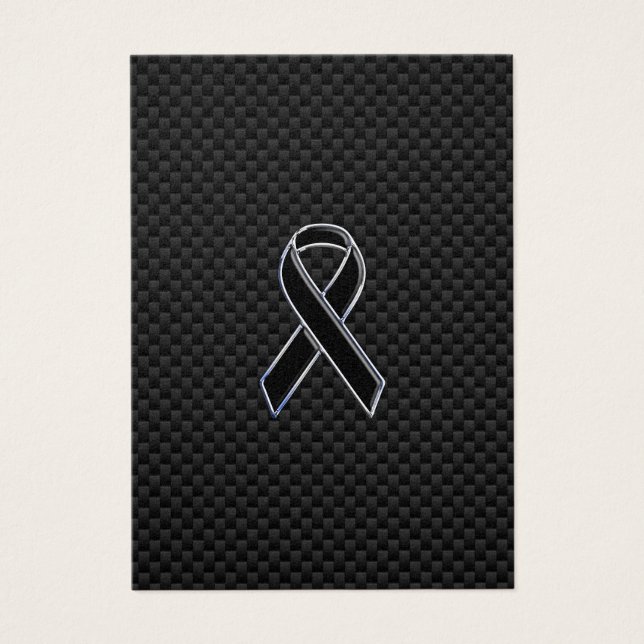 Chrome Style Black Ribbon Awareness Carbon Fibre (Front)