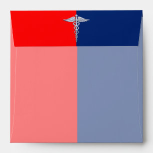 Chrome Style Caduceus Medical Symbol League Envelopes
