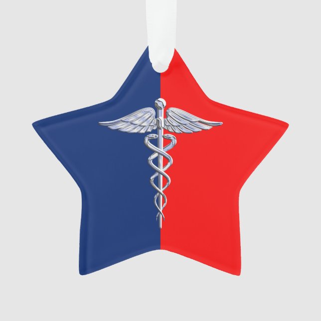 Chrome Style Caduceus Médicale Symbole Ligue (devant)