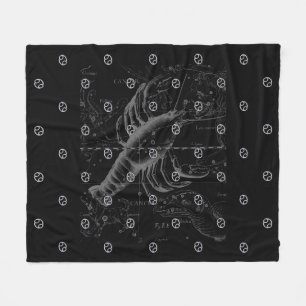 Chrome Style Cancer Zodiac Sign on Hevelius 1690 Fleece Blanket