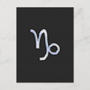 Chrome Style Capricorn Zodiac Sign on Snake style Postcard