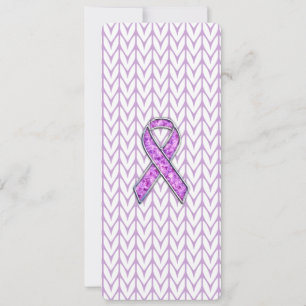 Chrome Style Crystal Pink Ribbon Awareness Knit