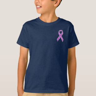 Chrome Style Crystal Pink Ribbon Awareness Knit T-Shirt