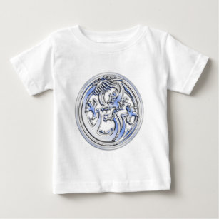 Chrome style Dragon badge on Carbon Fibre Print Baby T-Shirt