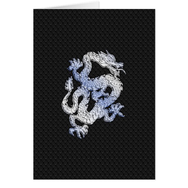 Chrome Style Dragon in Black Snake Skin Print (Front)