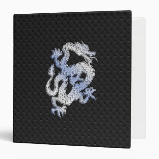 Chrome Style Dragon in Black Snake Skin Print Binder
