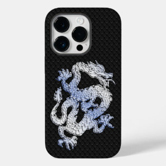Chrome Style Dragon on Black Snake Skin Case-Mate iPhone 14 Pro Case