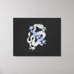 Chrome Style Dragon on Black Snake Skin Print