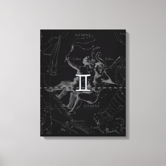 Chrome Style Gemini Zodiac Sign on Hevelius (Front)