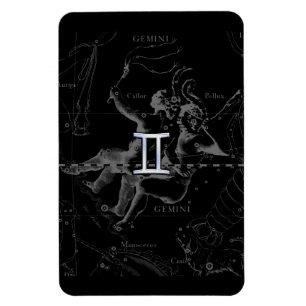 Chrome Style Gemini Zodiac Sign on Hevelius Magnet