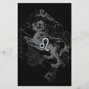 Chrome Style Leo Zodiac Carte Hevelius 1690