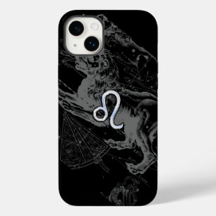 Chrome Style Leo Zodiac Sign on Hevelius Case-Mate iPhone 14 Plus Case