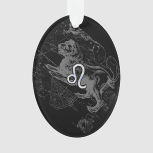 Chrome Style Leo Zodiac Sign on Hevelius Ornament