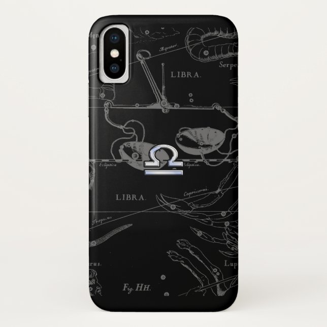 Chrome Style Libra Zodiac Sign on Hevelius Case-Mate iPhone Case (Back)