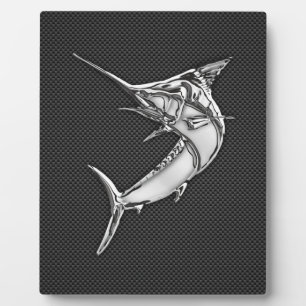 Chrome Style Marlin on Carbon Fiber Plaque