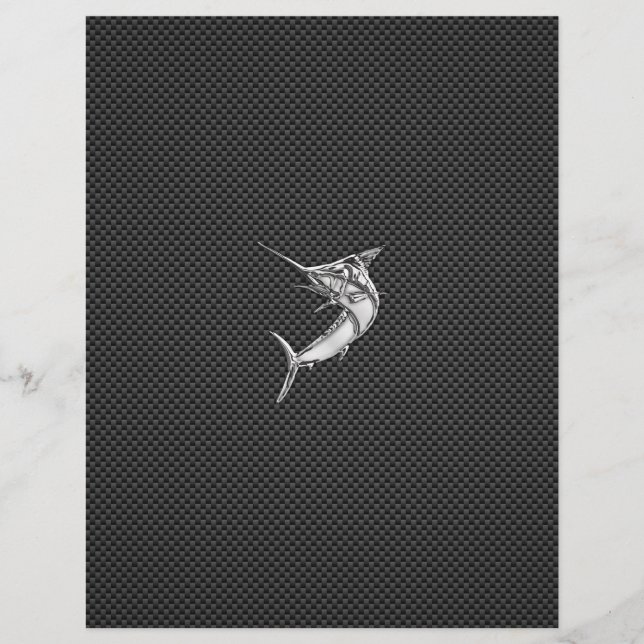 Chrome Style Marlin on Carbon Fibre (Front)