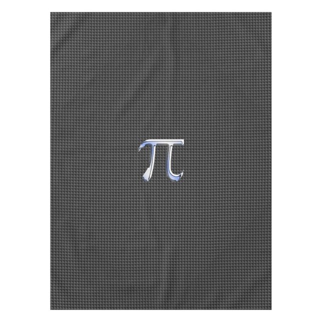 Chrome Style Pi Symbol on Carbon Fiber Print Tablecloth (Front)
