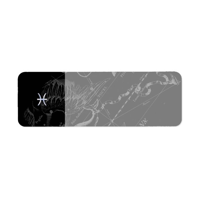Chrome Style Pisces Symbole Zodiac sur Hevelius (Devant)