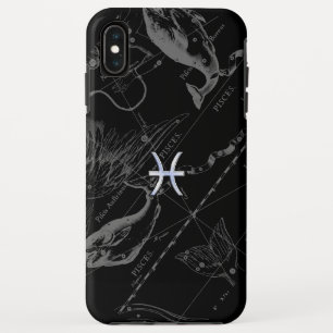 Chrome Style Pisces Zodiac Sign on Hevelius iPhone XS Max Case